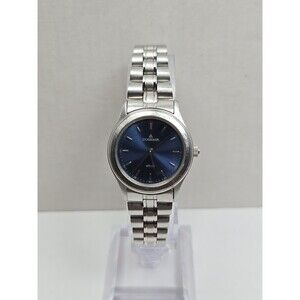 Womens Dugena WR 50 1907 Blue Sunburst Dial Silver Tone Quartz Watch New Battery